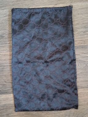 Vintage Gucci GG Print Satin Brown Dust Bag. Made In Italy. 002588
